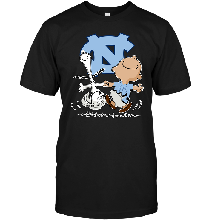 Charlie Brown And Snoopy North Carolina Tar Heels T-Shirt